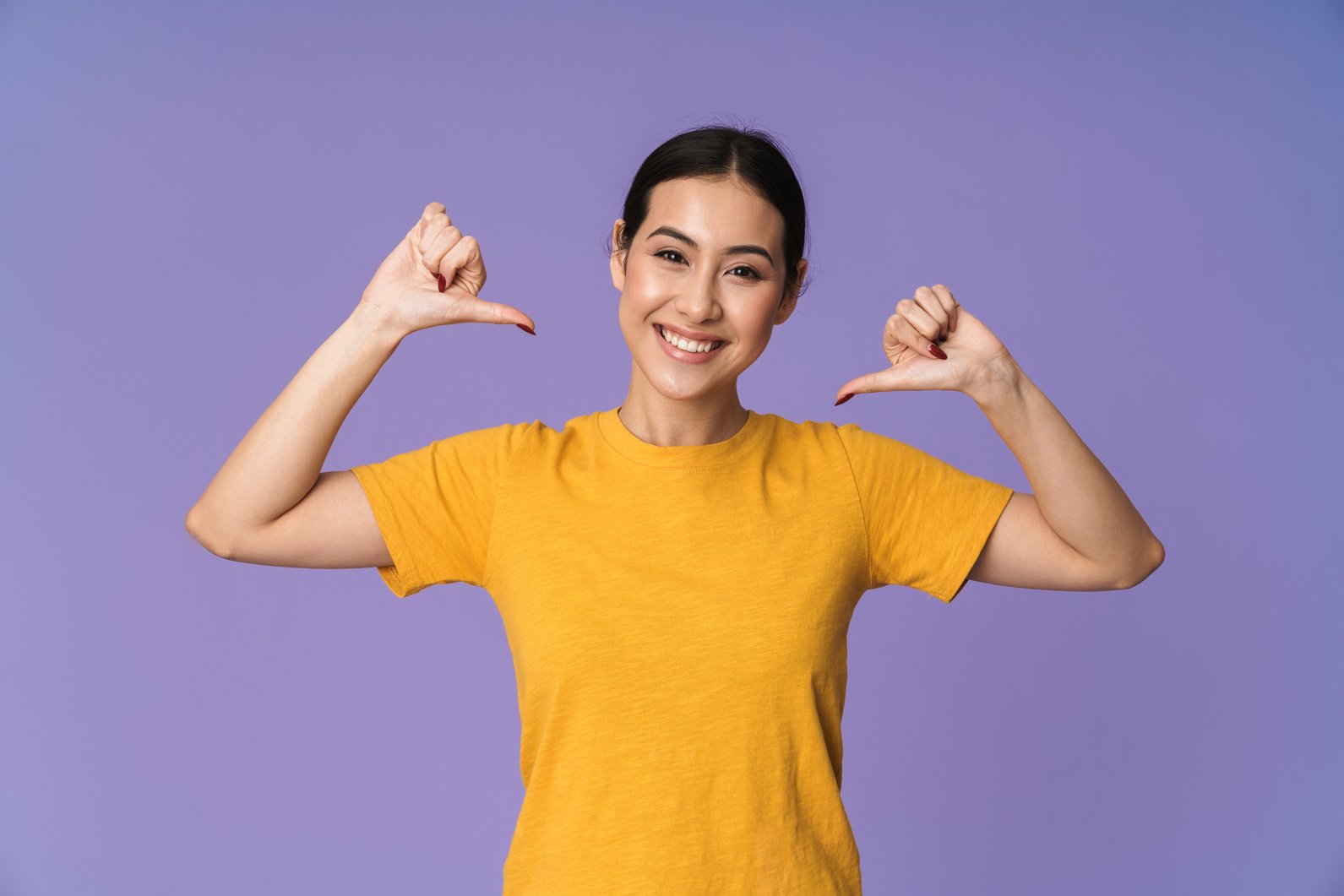 Cheerful Young Pretty Sportswoman Standing